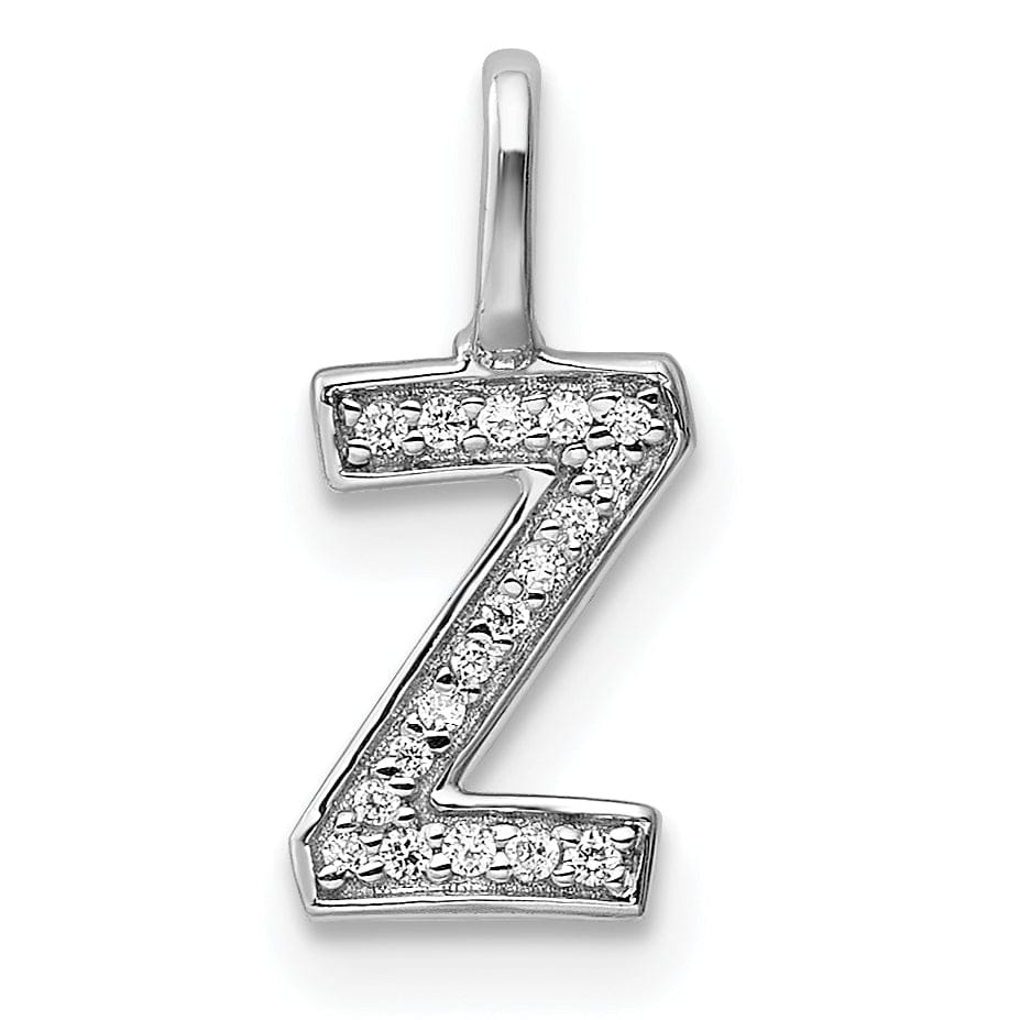 Lovely Rita's Pendants & Charms 14K White Gold Diamond 0.058-CT Lower Case Style Z Initial Charm