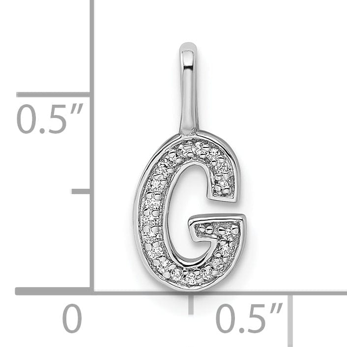 Lovely Rita's Pendants & Charms 14K White Gold Diamond 0.06-CT Lower Case Style G Initial Charm