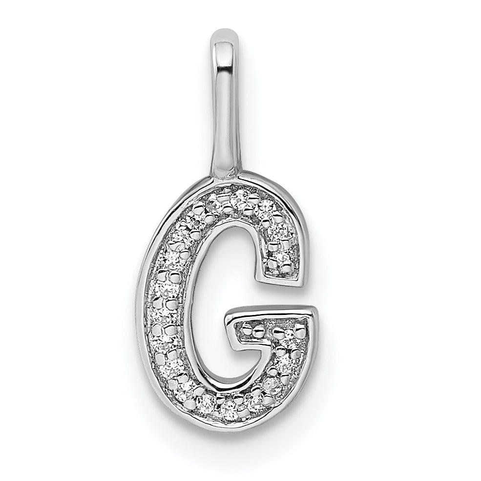 Lovely Rita's Pendants & Charms 14K White Gold Diamond 0.06-CT Lower Case Style G Initial Charm