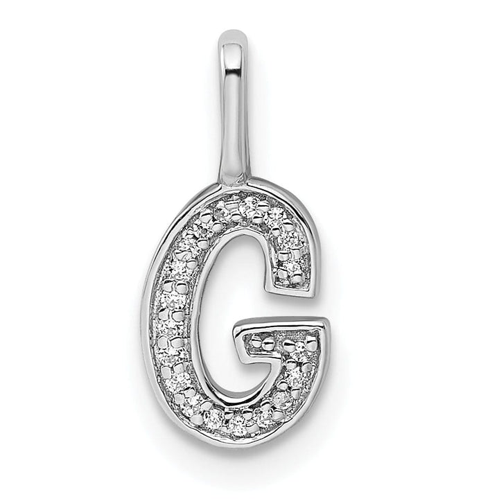 Lovely Rita's Pendants & Charms 14K White Gold Diamond 0.06-CT Lower Case Style G Initial Charm