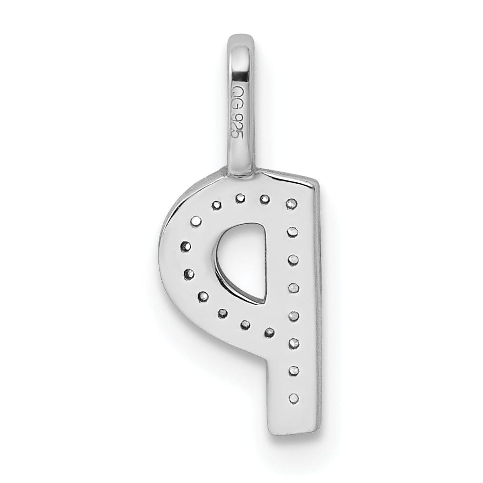 Lovely Rita's Pendants & Charms 14K White Gold Diamond 0.06-CT Lower Case Style P Initial Charm