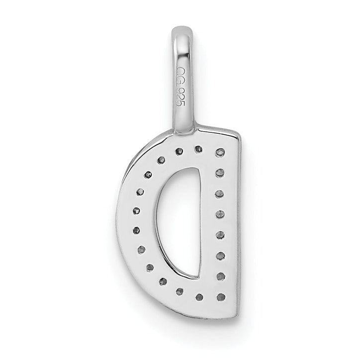 Lovely Rita's Pendants & Charms 14K White Gold Diamond 0.064-CT Lower Case Style D Initial Charm