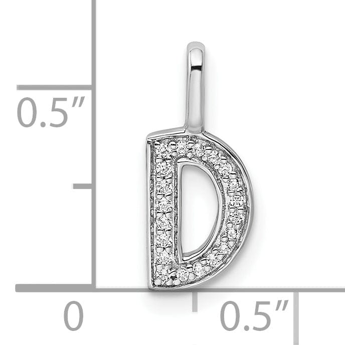 Lovely Rita's Pendants & Charms 14K White Gold Diamond 0.064-CT Lower Case Style D Initial Charm