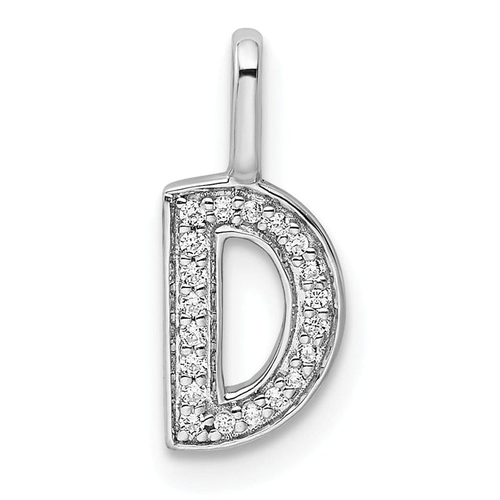 Lovely Rita's Pendants & Charms 14K White Gold Diamond 0.064-CT Lower Case Style D Initial Charm