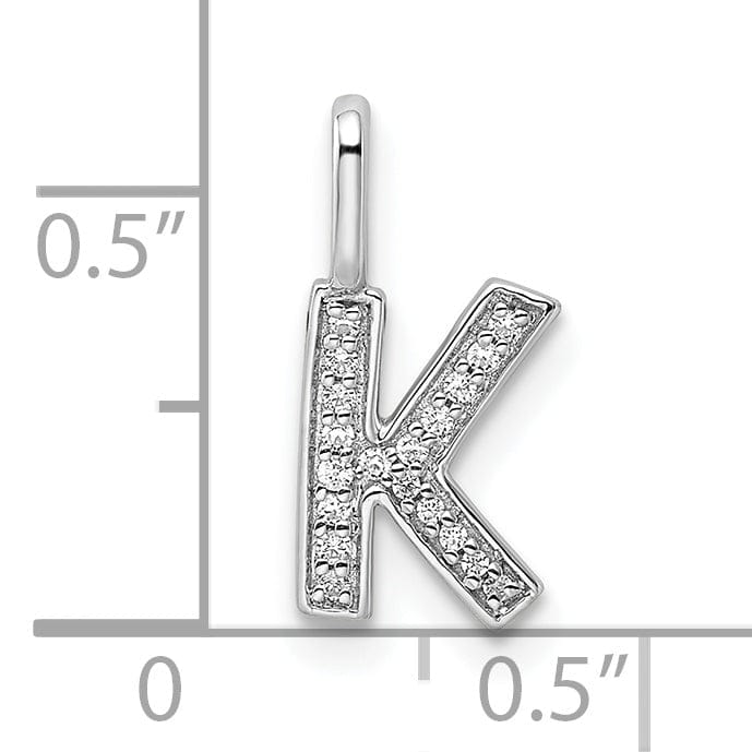 Lovely Rita's Pendants & Charms 14K White Gold Diamond 0.064-CT Lower Case Style K Initial Charm