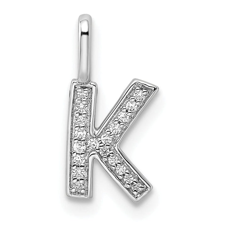 Lovely Rita's Pendants & Charms 14K White Gold Diamond 0.064-CT Lower Case Style K Initial Charm
