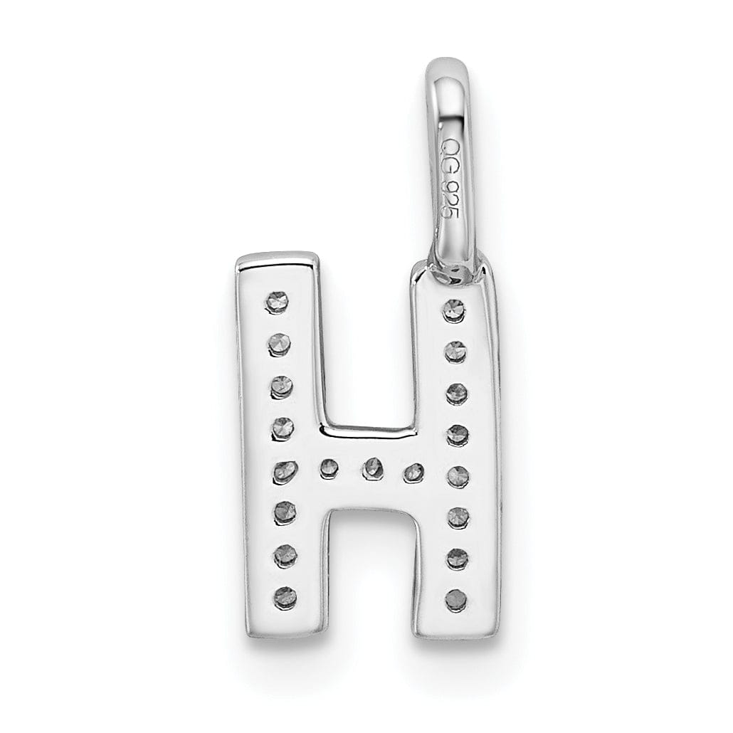 Lovely Rita's Pendants & Charms 14K White Gold Diamond 0.065-CT Lower Case Style H Initial Charm