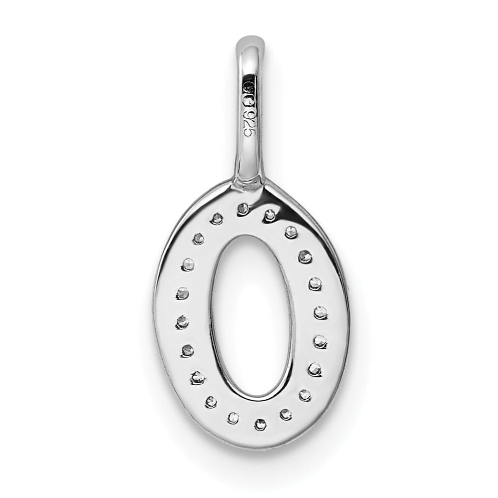 Lovely Rita's Pendants & Charms 14K White Gold Diamond 0.065-CT Lower Case Style O Initial Charm