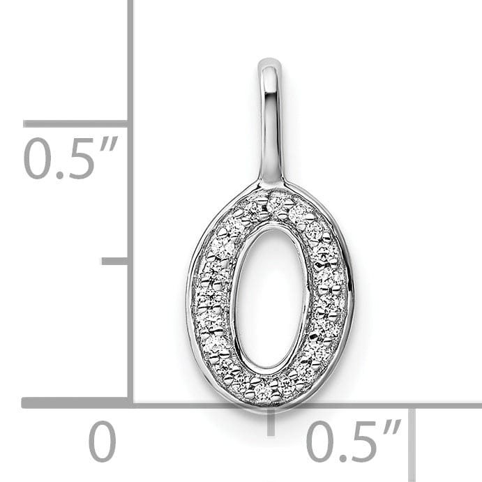 Lovely Rita's Pendants & Charms 14K White Gold Diamond 0.065-CT Lower Case Style O Initial Charm