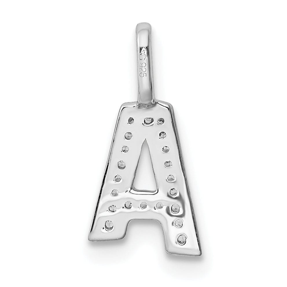 Lovely Rita's Pendants & Charms 14K White Gold Diamond 0.066-CT Lower Case Style A Initial Charm