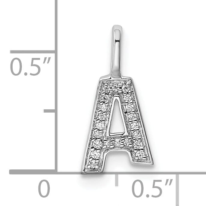 Lovely Rita's Pendants & Charms 14K White Gold Diamond 0.066-CT Lower Case Style A Initial Charm