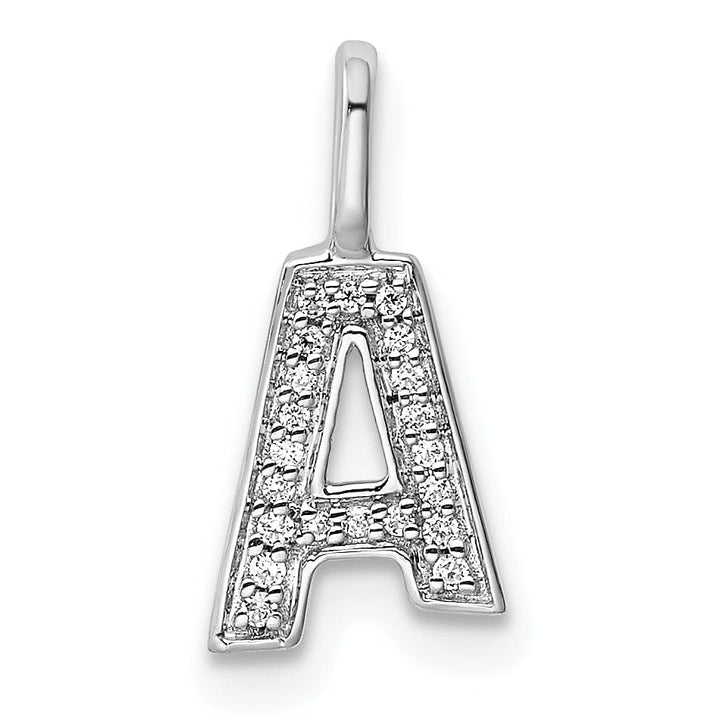 Lovely Rita's Pendants & Charms 14K White Gold Diamond 0.066-CT Lower Case Style A Initial Charm