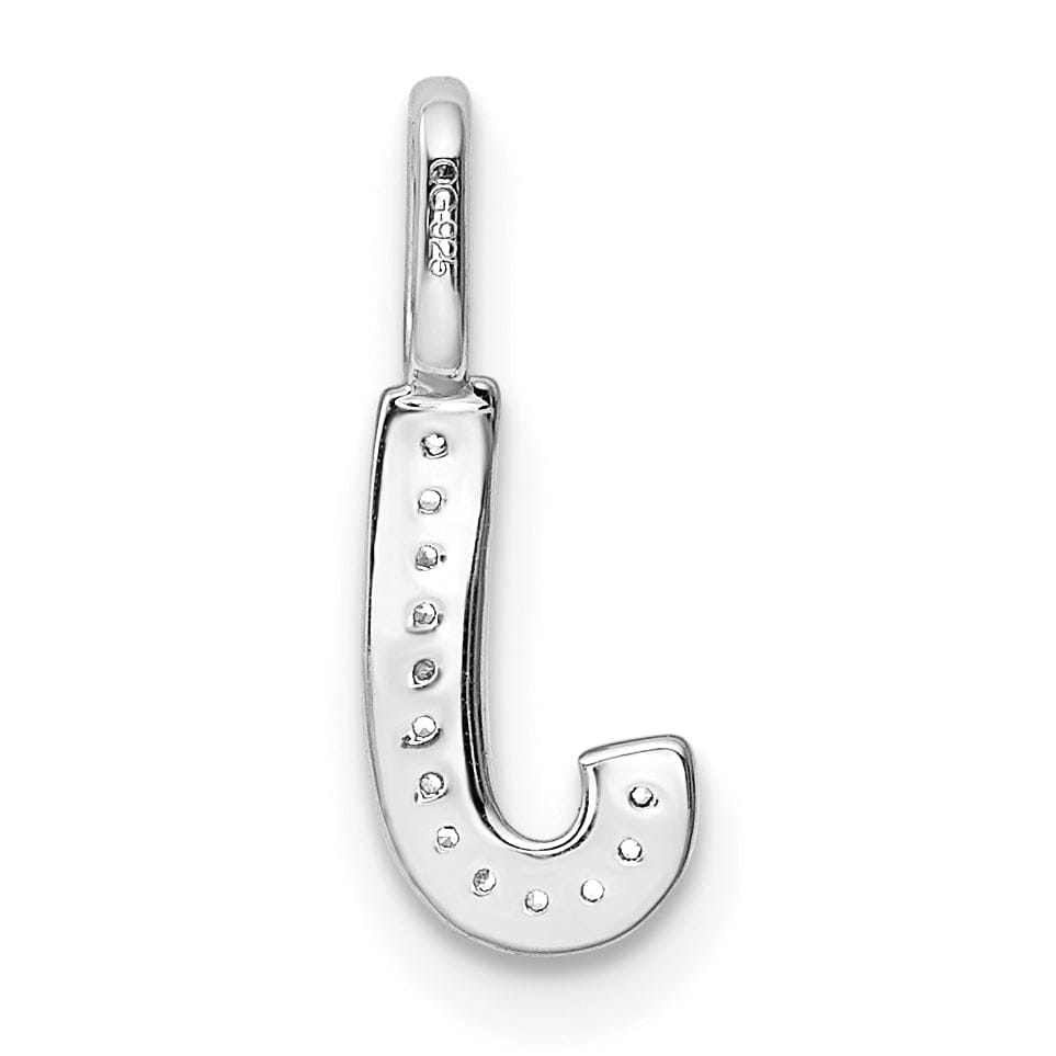 Lovely Rita's Pendants & Charms 14K White Gold Diamond 0.066-CT Lower Case Style J Initial Charm