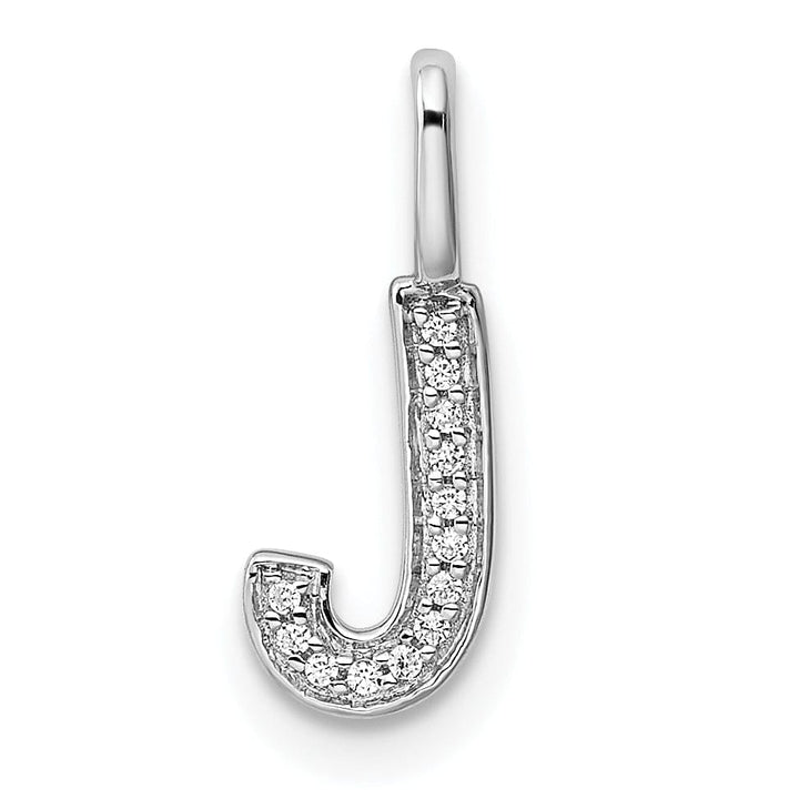 Lovely Rita's Pendants & Charms 14K White Gold Diamond 0.066-CT Lower Case Style J Initial Charm