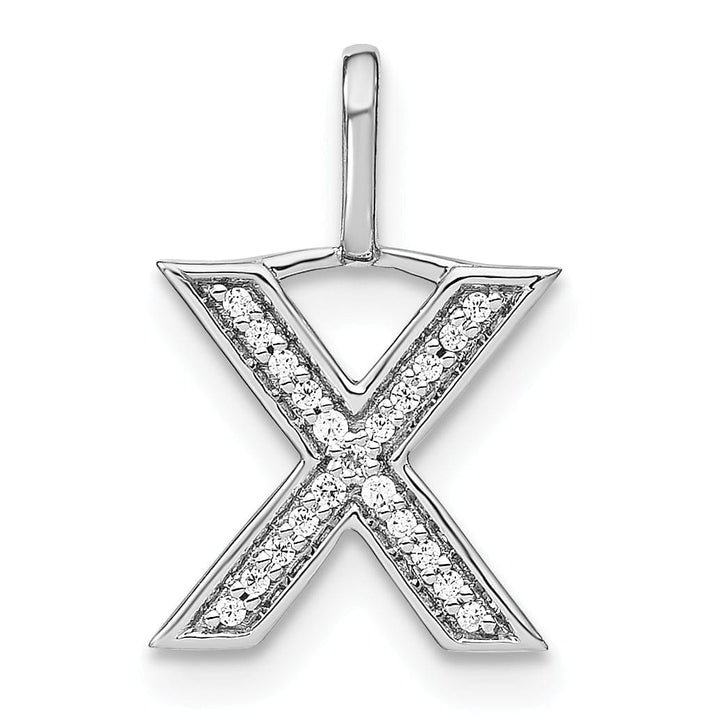 Lovely Rita's Pendants & Charms 14K White Gold Diamond 0.066-CT Lower Case Style X Initial Charm