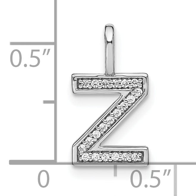 Lovely Rita's Pendants & Charms 14K White Gold Diamond 0.073-CT Lower Case Style Z Initial Charm