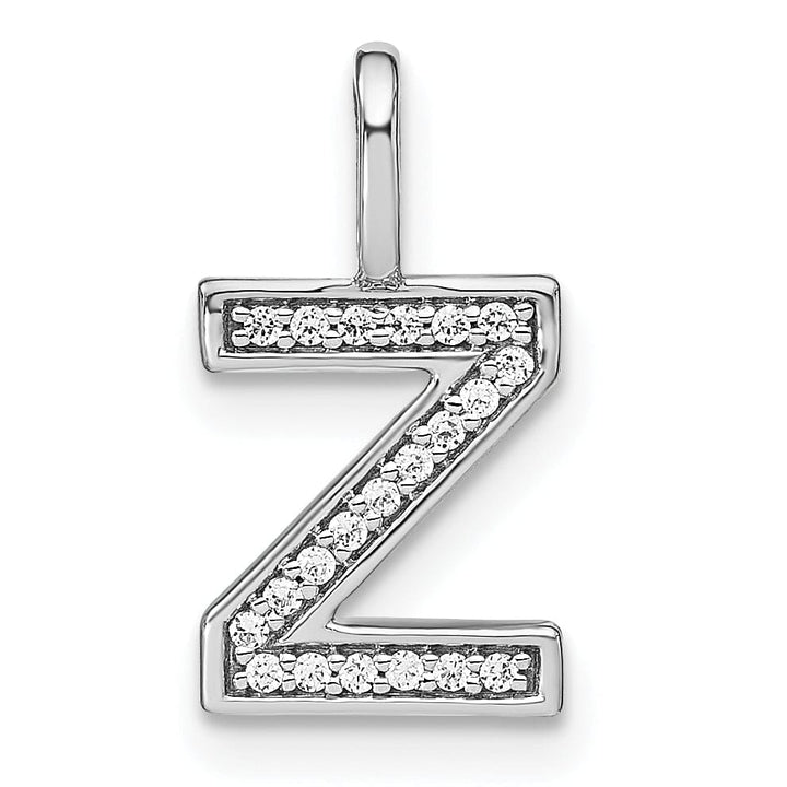 Lovely Rita's Pendants & Charms 14K White Gold Diamond 0.073-CT Lower Case Style Z Initial Charm