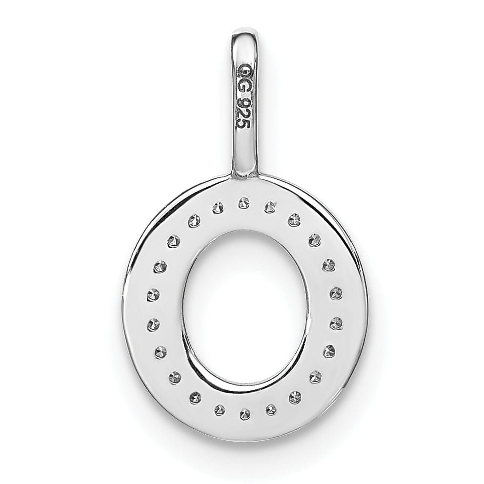 Lovely Rita's Pendants & Charms 14K White Gold Diamond 0.074-CT Lower Case Style O Initial Charm