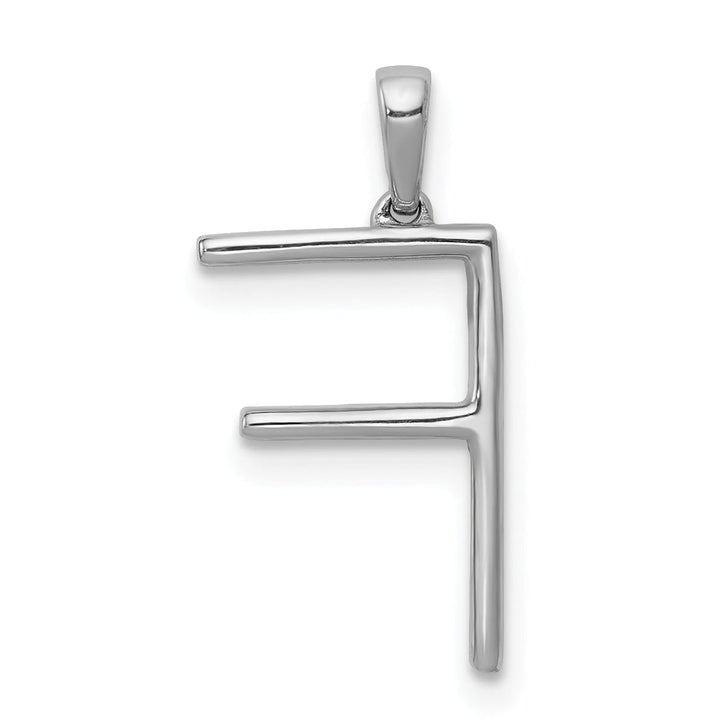 Lovely Rita's Pendants & Charms 14K White Gold Diamond 0.075-CT Block Letter F Initial Charm Pendant