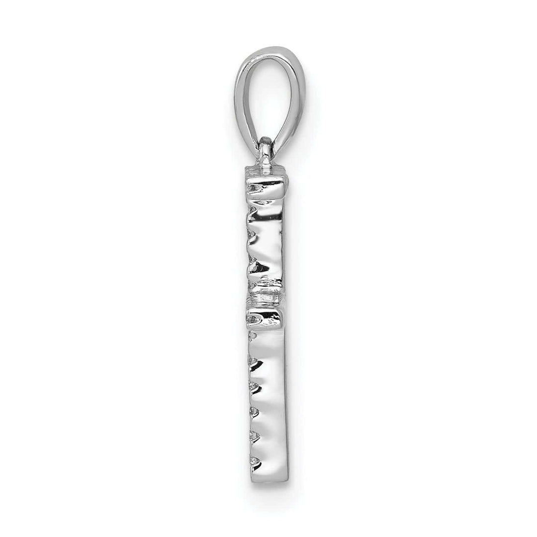 Lovely Rita's Pendants & Charms 14K White Gold Diamond 0.075-CT Block Letter F Initial Charm Pendant