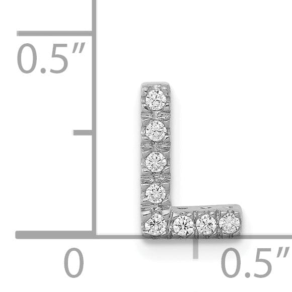 Lovely Rita's Pendants & Charms 14K White Gold Diamond 0.08-CT Letter L Initial Charm Pendant