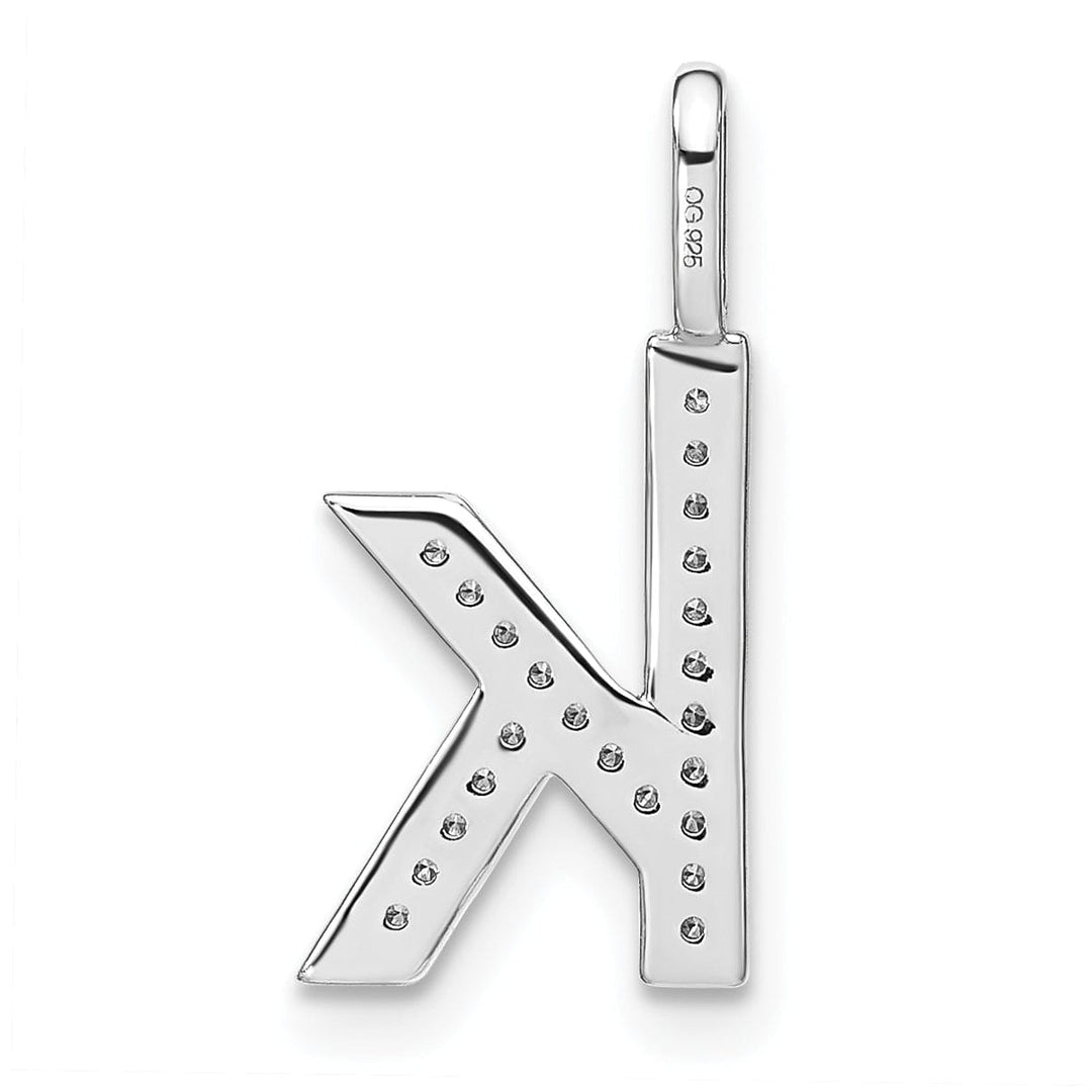 Lovely Rita's Pendants & Charms 14K White Gold Diamond 0.081-CT Lower Case Style K Initial Charm