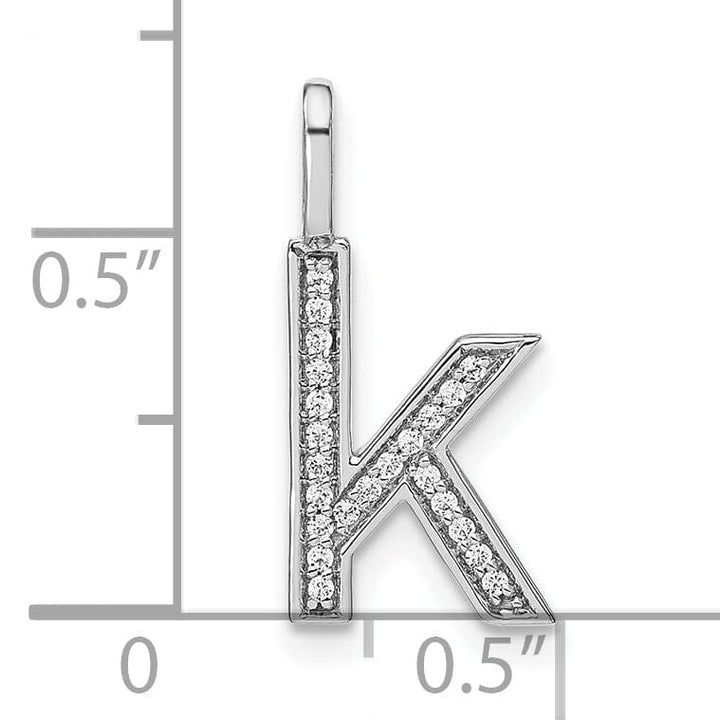 Lovely Rita's Pendants & Charms 14K White Gold Diamond 0.081-CT Lower Case Style K Initial Charm