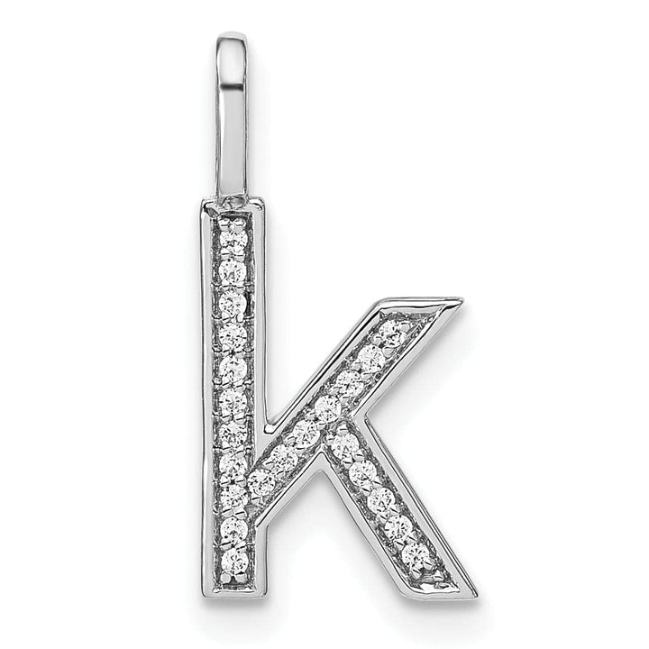 Lovely Rita's Pendants & Charms 14K White Gold Diamond 0.081-CT Lower Case Style K Initial Charm