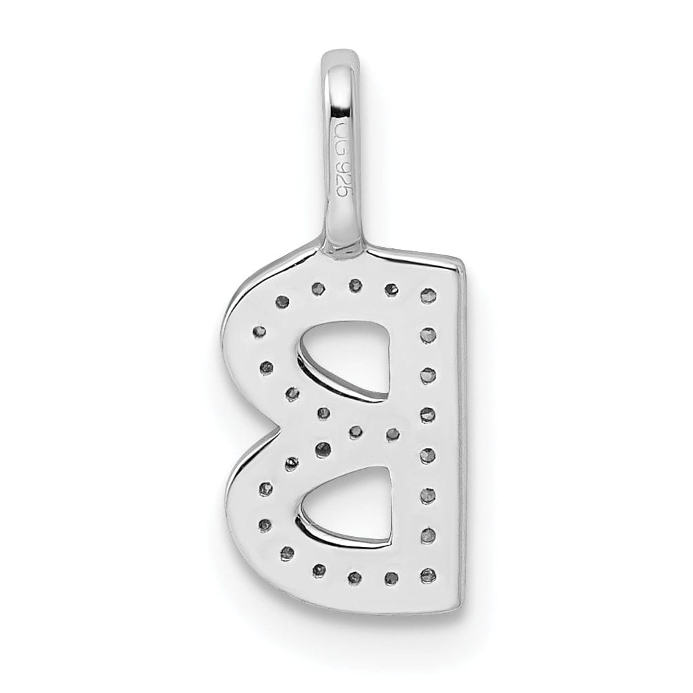 Lovely Rita's Pendants & Charms 14K White Gold Diamond 0.082-CT Lower Case Style B Initial Charm