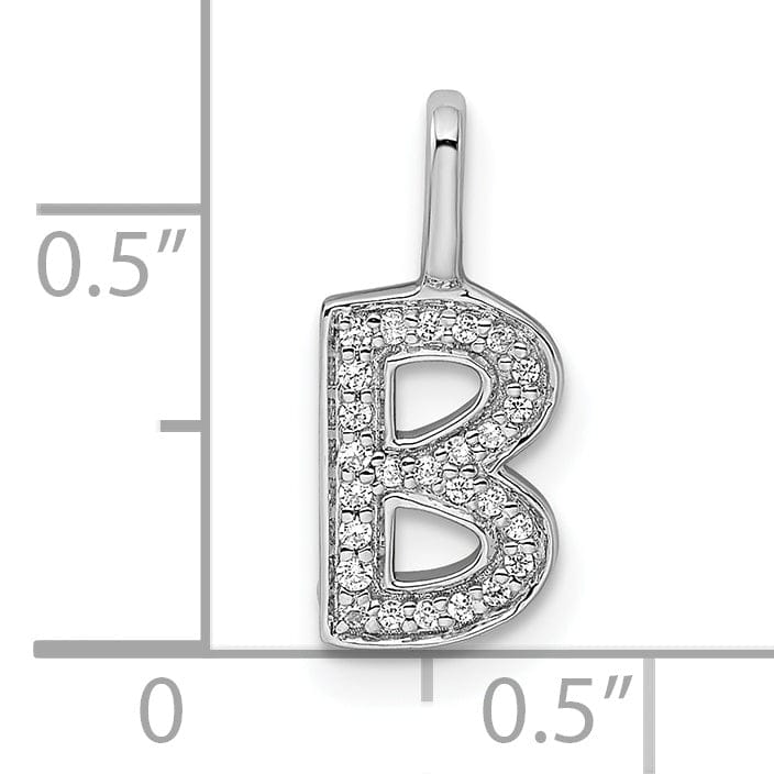Lovely Rita's Pendants & Charms 14K White Gold Diamond 0.082-CT Lower Case Style B Initial Charm