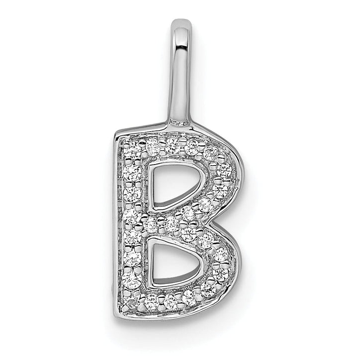 Lovely Rita's Pendants & Charms 14K White Gold Diamond 0.082-CT Lower Case Style B Initial Charm