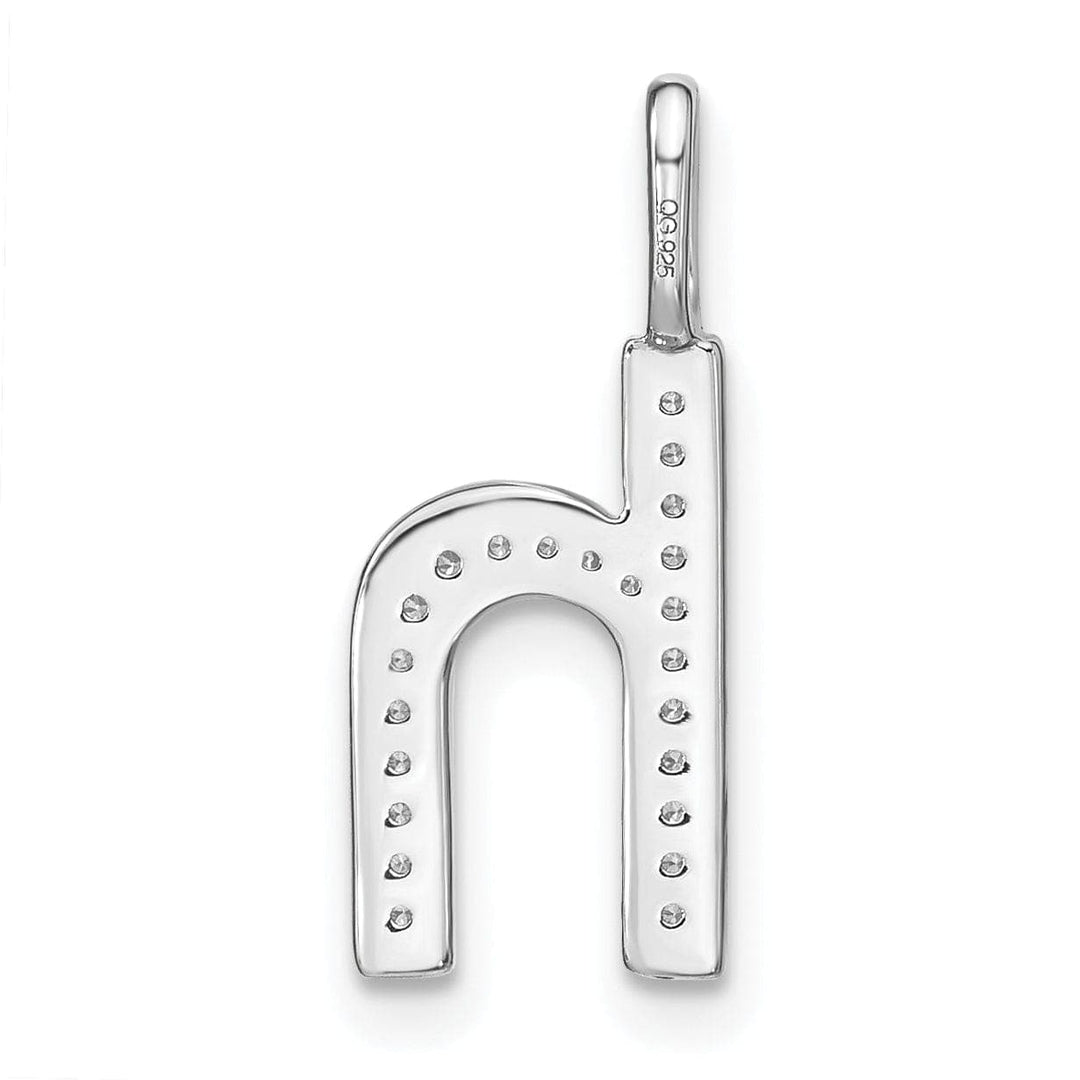 Lovely Rita's Pendants & Charms 14K White Gold Diamond 0.082-CT Lower Case Style H Initial Charm