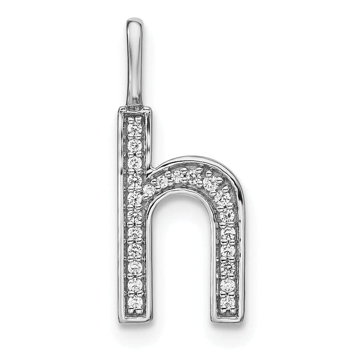 Lovely Rita's Pendants & Charms 14K White Gold Diamond 0.082-CT Lower Case Style H Initial Charm