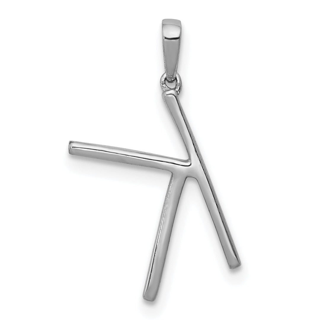 Lovely Rita's Pendants & Charms 14K White Gold Diamond 0.084-CT Block Letter K Initial Charm Pendant