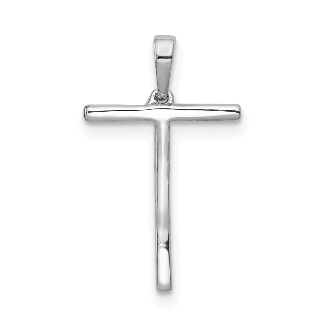 Lovely Rita's Pendants & Charms 14K White Gold Diamond 0.084-CT Block Letter T Initial Charm Pendant