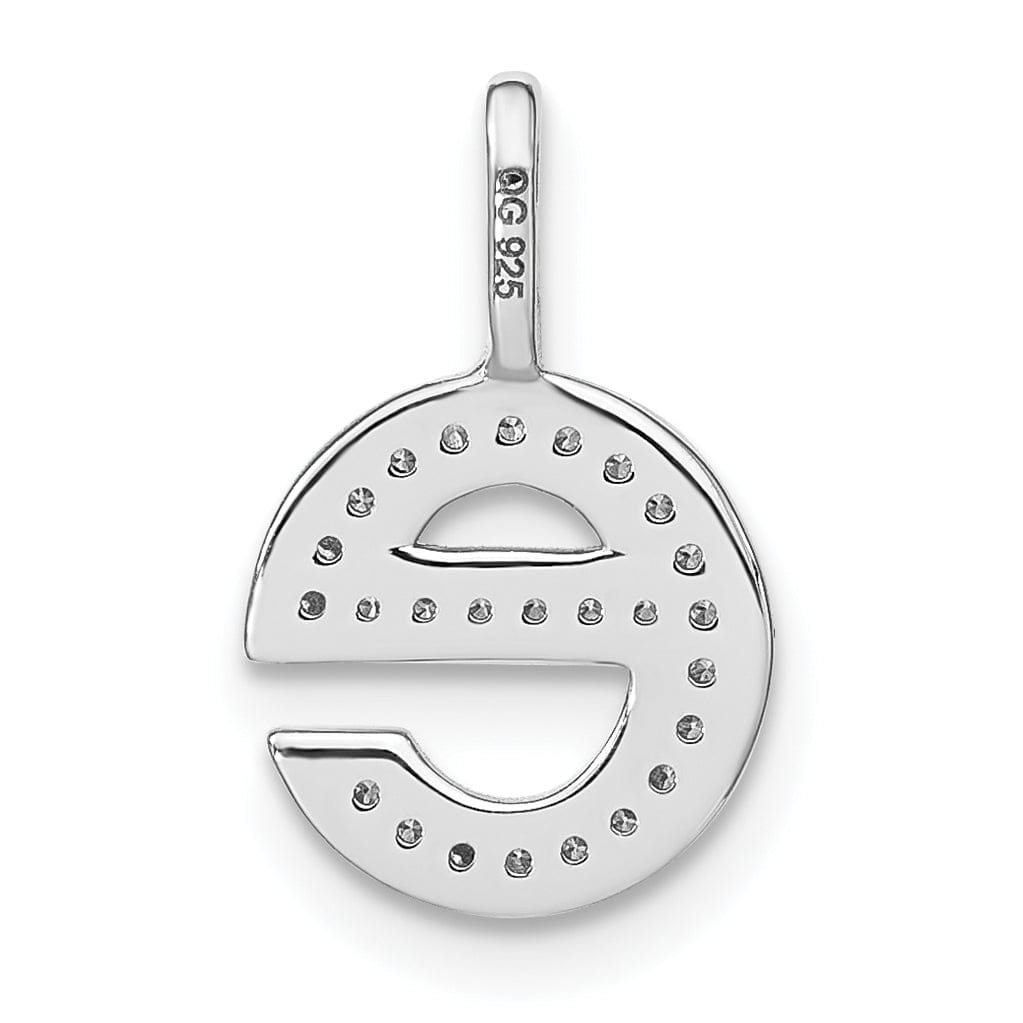 Lovely Rita's Pendants & Charms 14K White Gold Diamond 0.086-CT Lower Case Style E Initial Charm