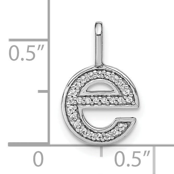 Lovely Rita's Pendants & Charms 14K White Gold Diamond 0.086-CT Lower Case Style E Initial Charm