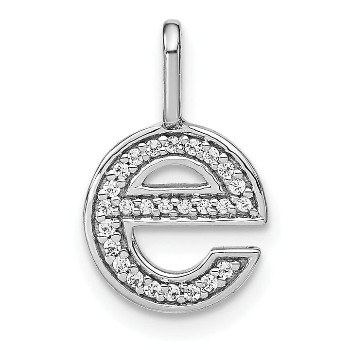 Lovely Rita's Pendants & Charms 14K White Gold Diamond 0.086-CT Lower Case Style E Initial Charm