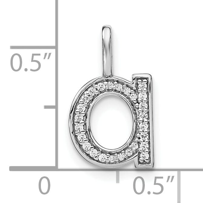 Lovely Rita's Pendants & Charms 14K White Gold Diamond 0.087-CT Lower Case Style A Initial Charm