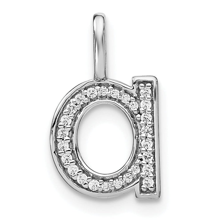 Lovely Rita's Pendants & Charms 14K White Gold Diamond 0.087-CT Lower Case Style A Initial Charm