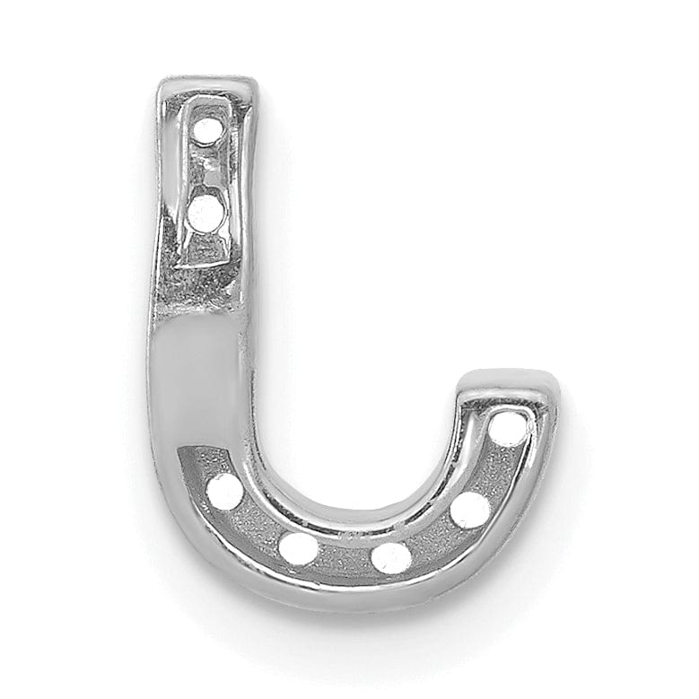 Lovely Rita's Pendants & Charms 14K White Gold Diamond 0.09-CT Letter J Initial Charm Pendant