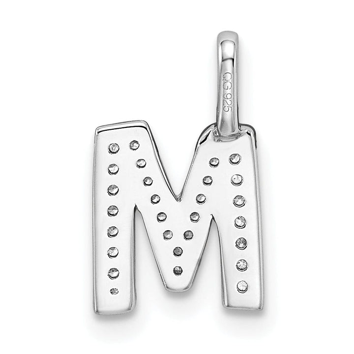 Lovely Rita's Pendants & Charms 14K White Gold Diamond 0.092-CT Lower Case Style M Initial Charm