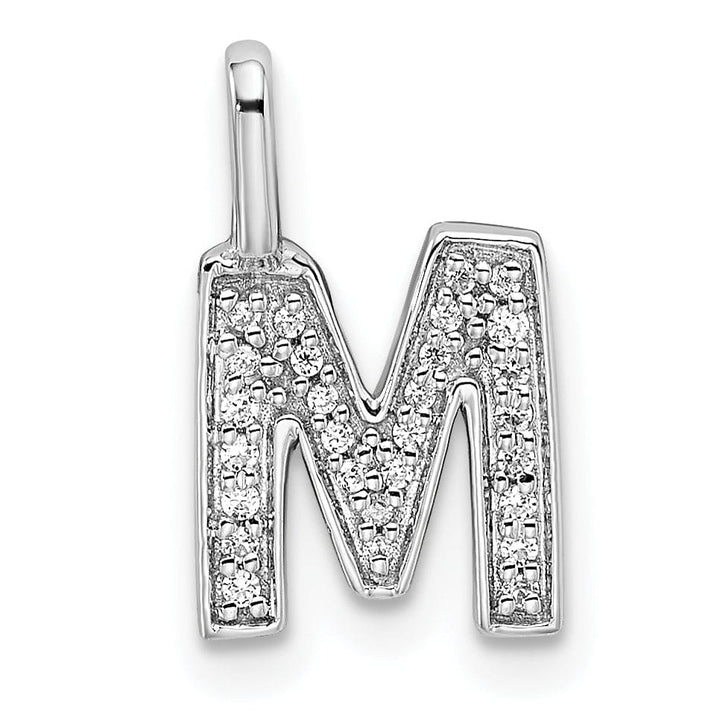 Lovely Rita's Pendants & Charms 14K White Gold Diamond 0.092-CT Lower Case Style M Initial Charm