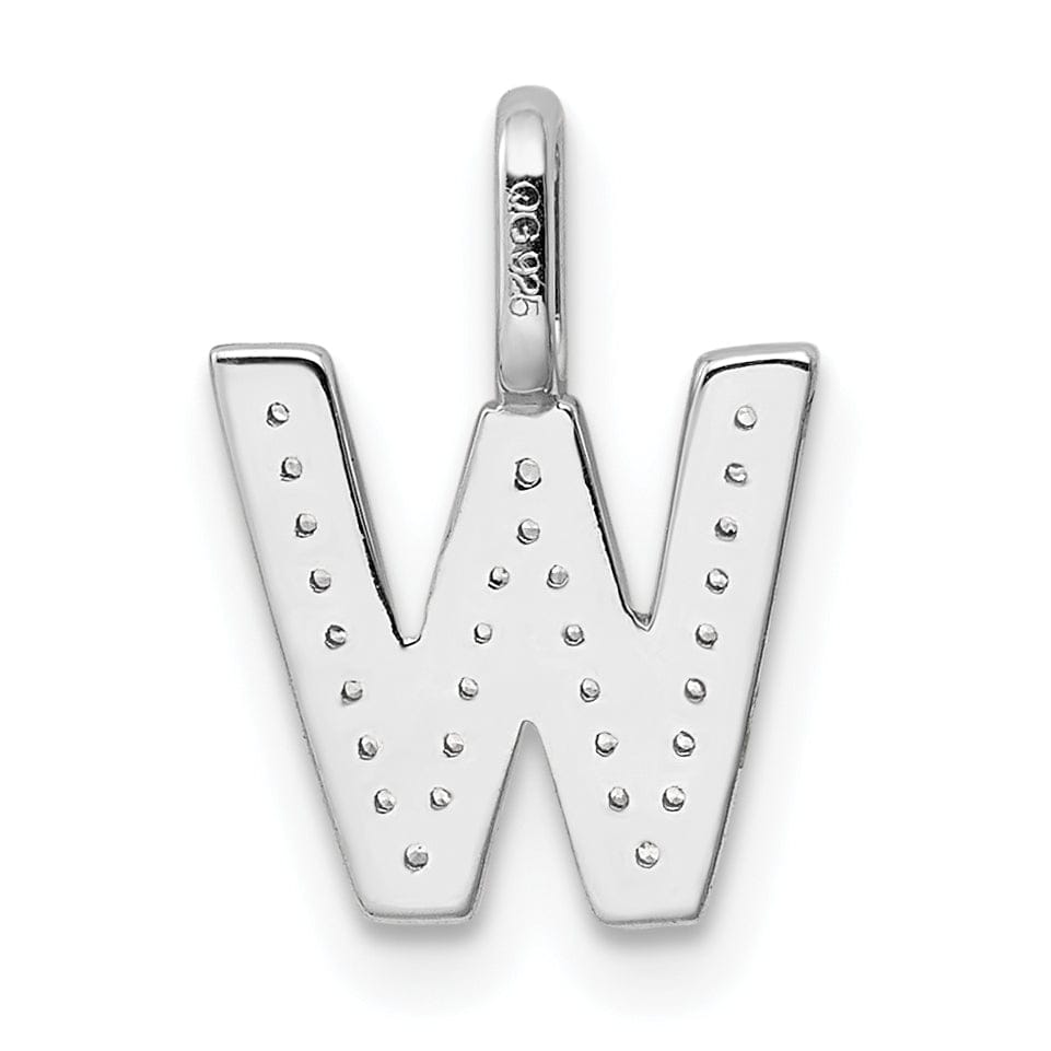 Lovely Rita's Pendants & Charms 14K White Gold Diamond 0.092-CT Lower Case Style W Initial Charm