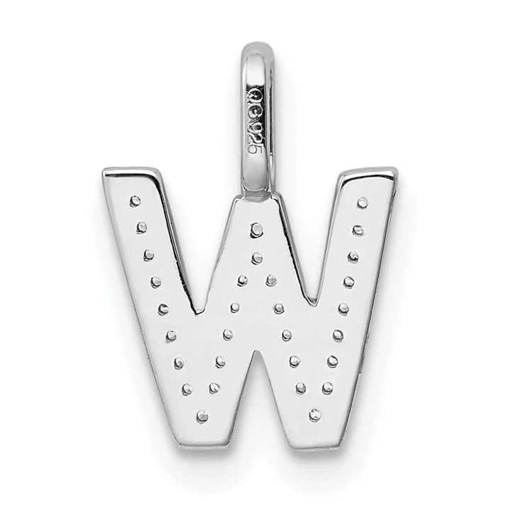 Lovely Rita's Pendants & Charms 14K White Gold Diamond 0.092-CT Lower Case Style W Initial Charm