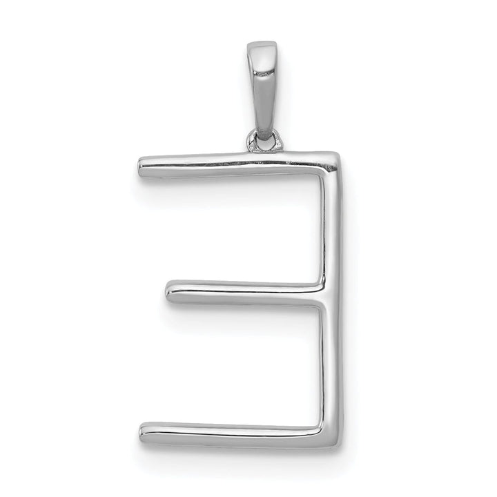 Lovely Rita's Pendants & Charms 14K White Gold Diamond 0.096-CT Block Letter E Initial Charm Pendant