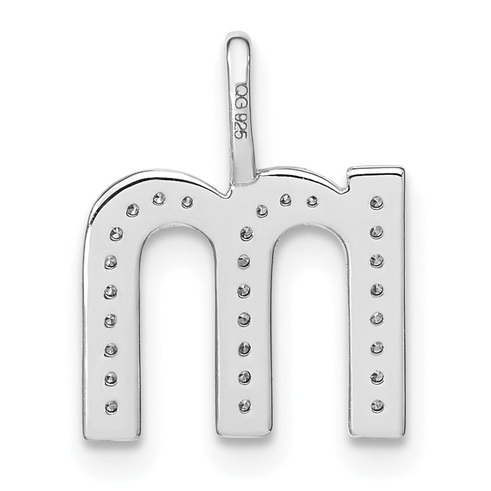Lovely Rita's Pendants & Charms 14K White Gold Diamond 0.096-CT Lower Case Style M Initial Charm