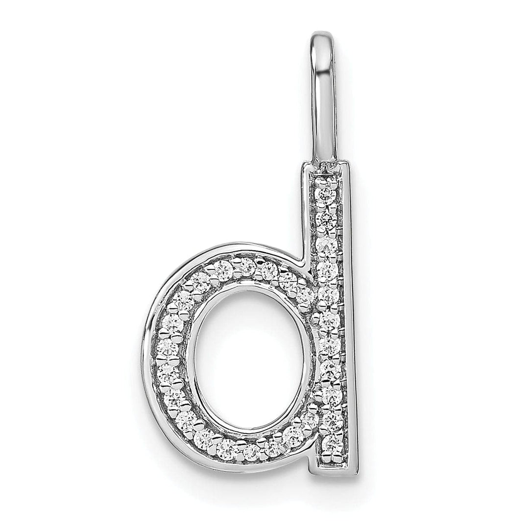 Lovely Rita's Pendants & Charms 14K White Gold Diamond 0.098-CT Lower Case Style D Initial Charm