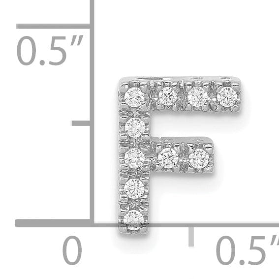 Lovely Rita's Pendants & Charms 14K White Gold Diamond 0.1-CT Letter F Initial Charm Pendant