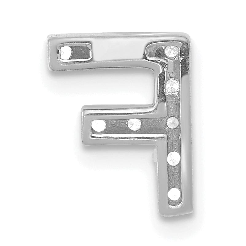 Lovely Rita's Pendants & Charms 14K White Gold Diamond 0.1-CT Letter F Initial Charm Pendant